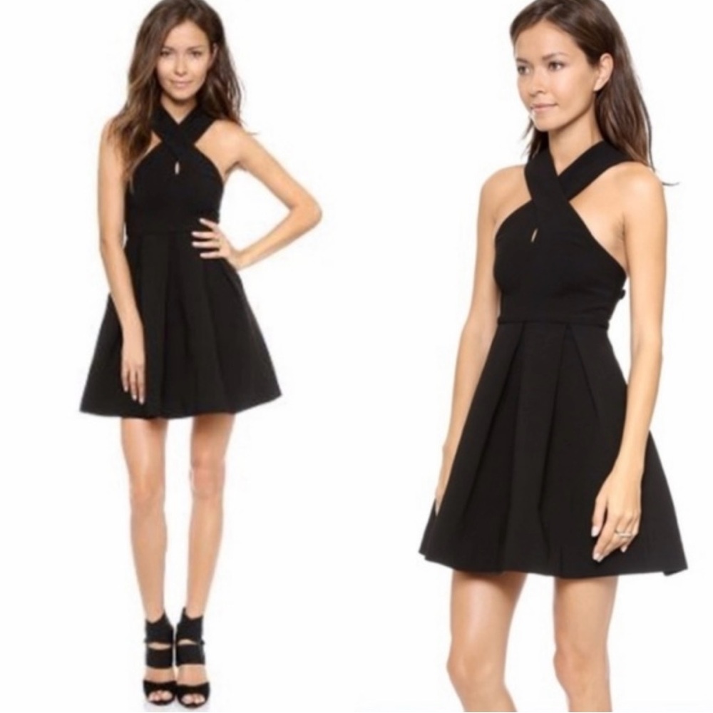 AQ/AQ Black Halter Mini Dress